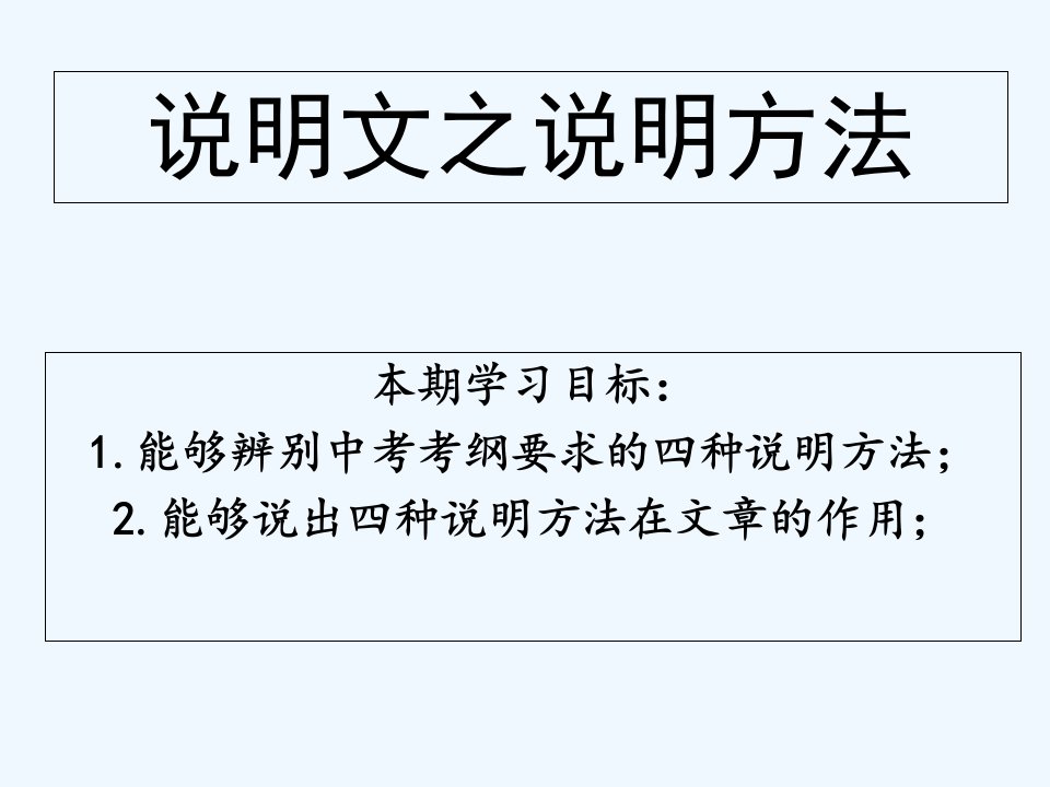 说明文之说明方法(沪教版中考考纲要求四种说明方式)