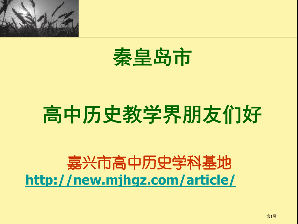 秦皇岛市高中历史教学界朋友们好市公开课一等奖百校联赛特等奖课件