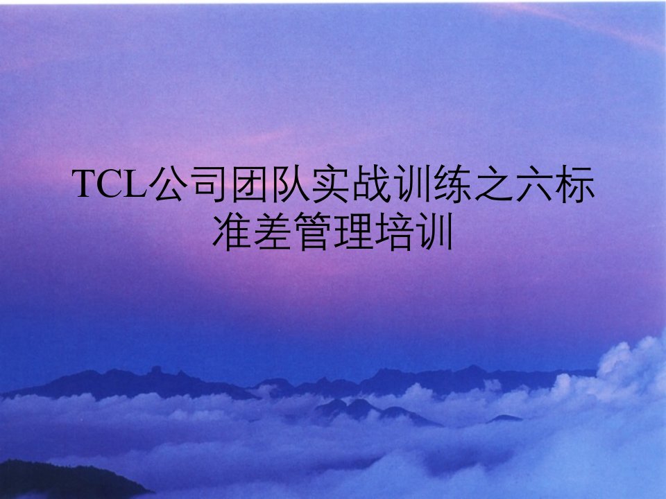 TCL公司团队实战训练之六标准差管理培训PPT课件