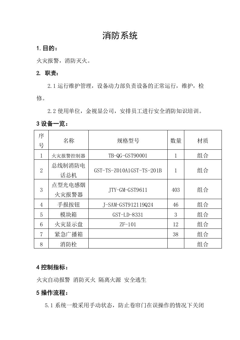 消防工作流程表及操作流程