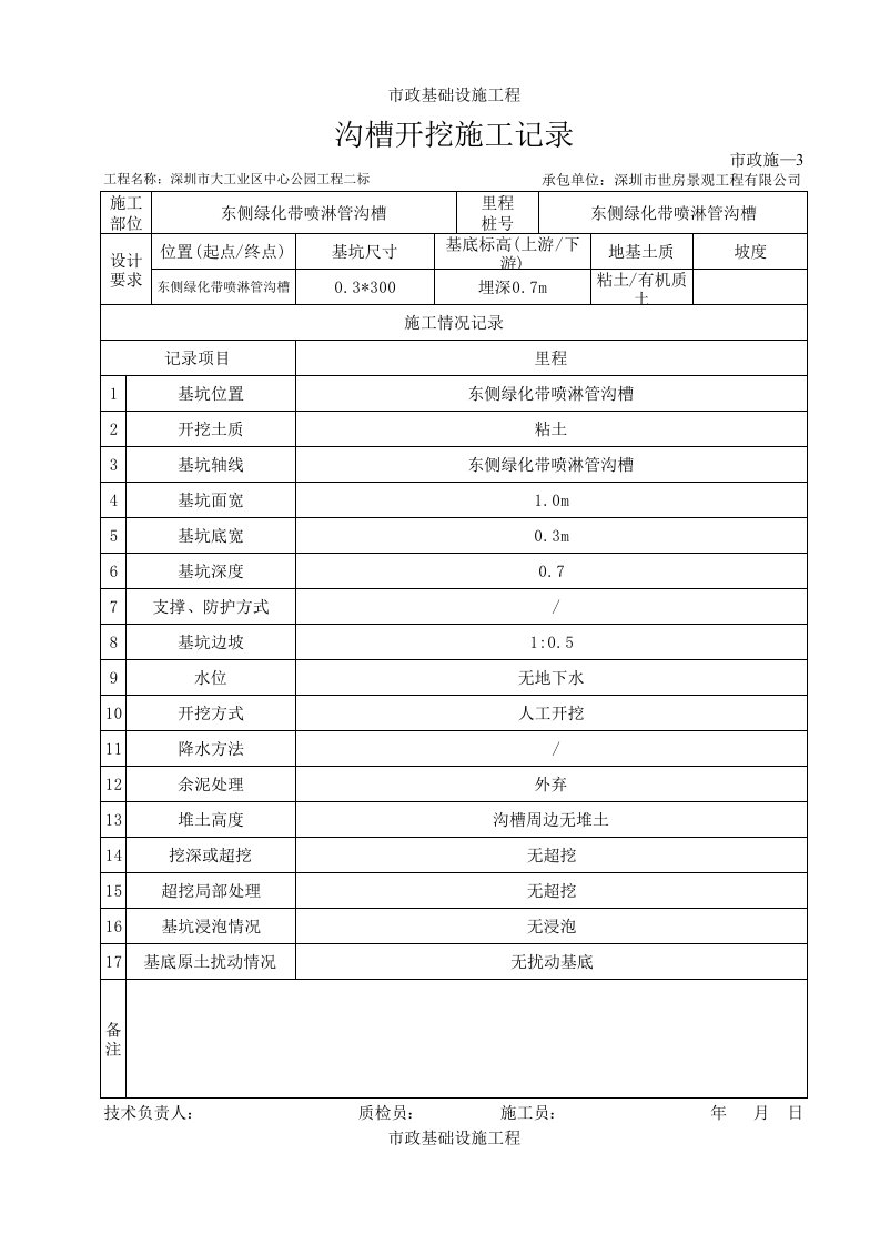 建筑工程-2基坑开挖施工记录