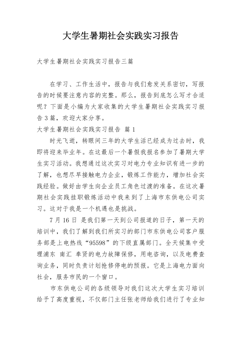 大学生暑期社会实践实习报告_4