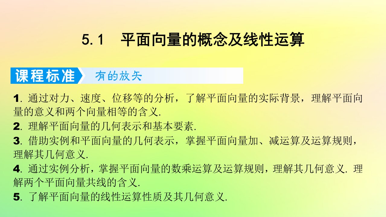 广东专用2023版高考数学一轮总复习第五章平面向量与复数5.1平面向量的概念及线性运算课件