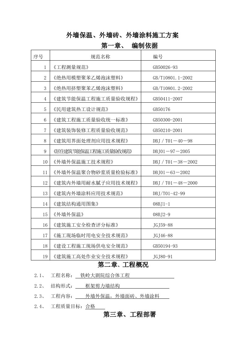 剧院综合体工程外墙保温外墙涂料外墙面砖施工方案