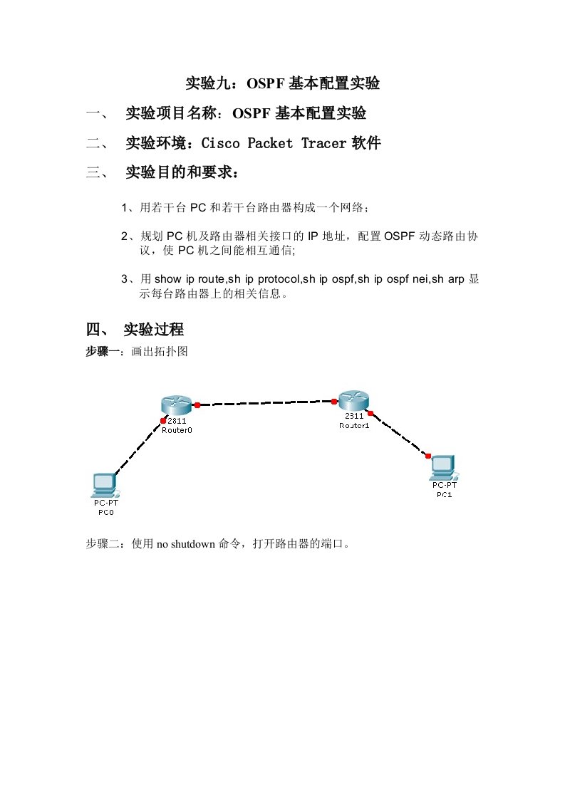 OSPF基本配置实验