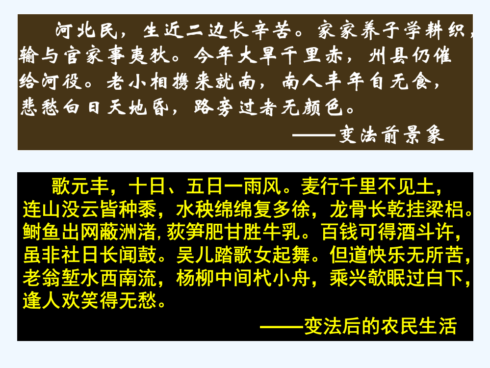 【河东教育】山西省运城中高二历史人教课件选修1：《王安石变法的历史作用》(1)