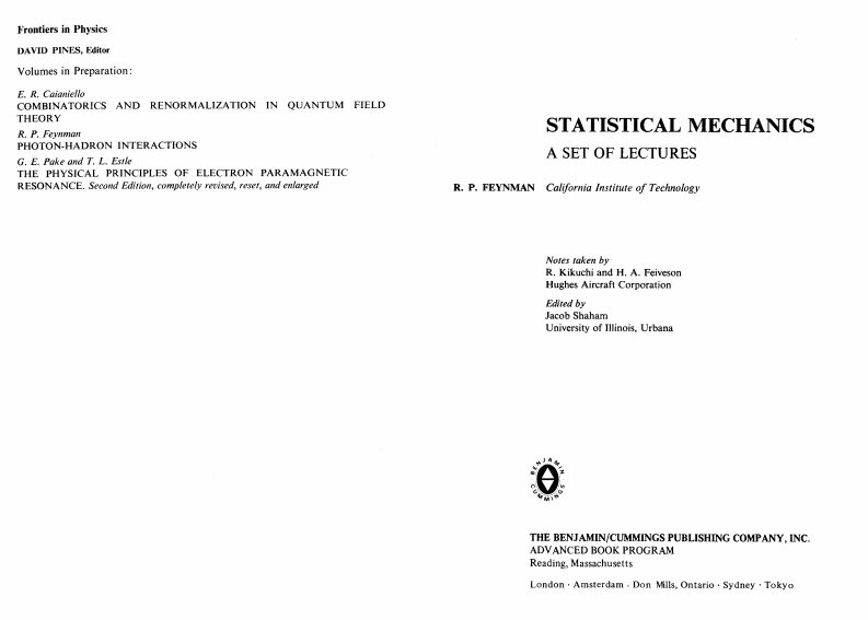 Statistical.Mechanics.-.a.Set.of.Lectures.-.R.Feynman.(Benjamin,.1972).WW