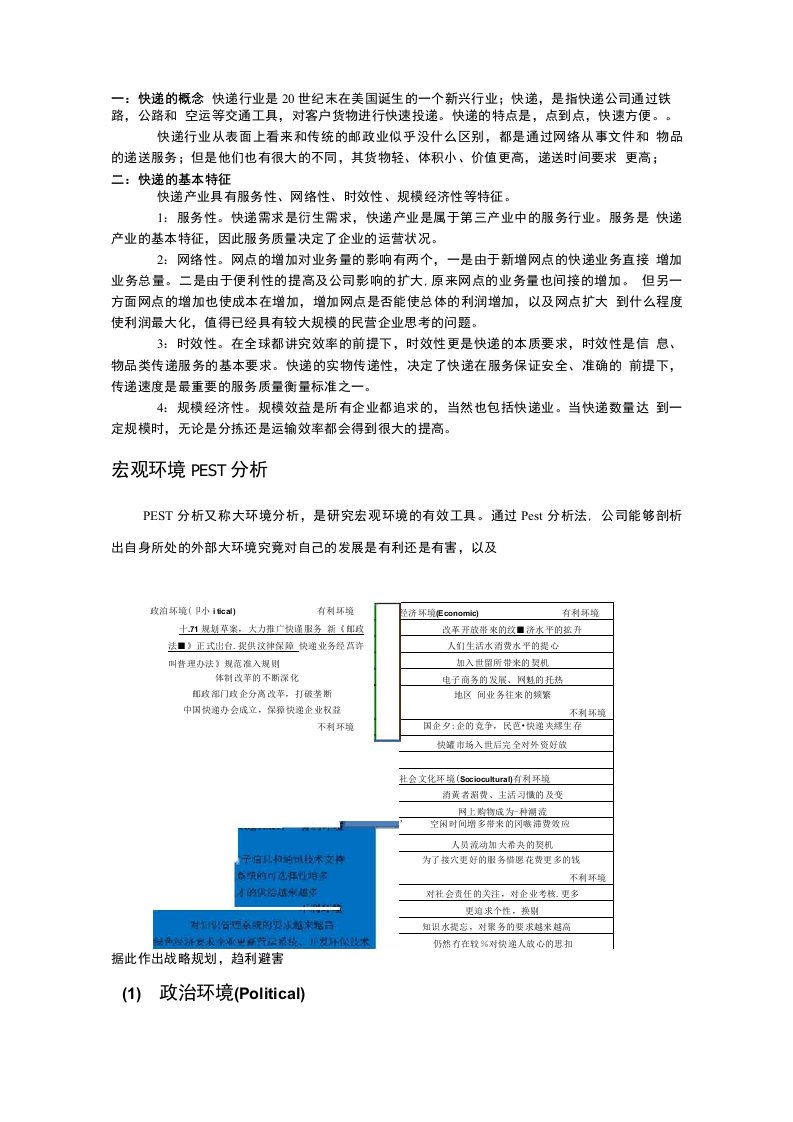 顺丰内外部环境分析