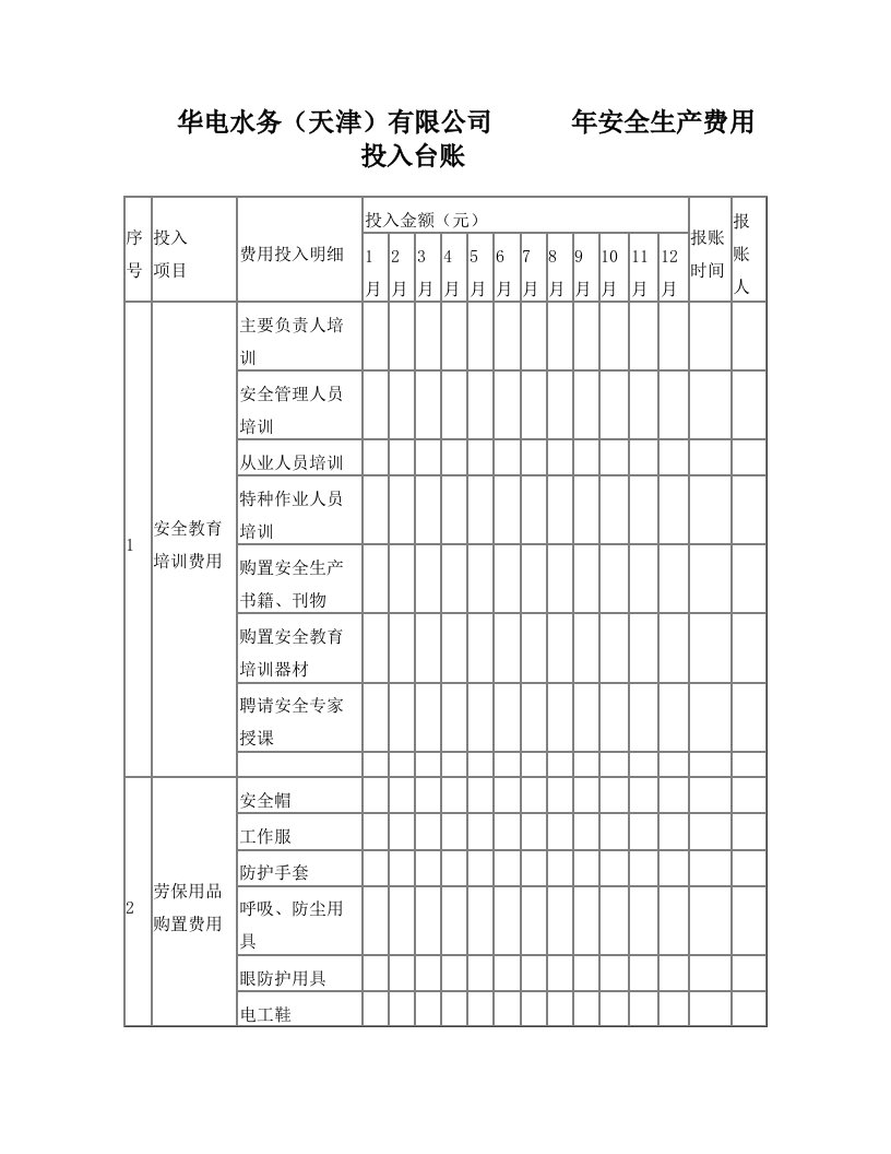 dtbAAA安全生产费用投入台账(模版)