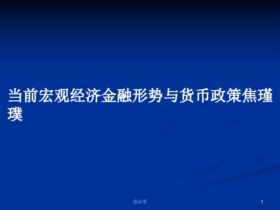 当前宏观经济金融形势与货币政策焦瑾璞PPT学习教案