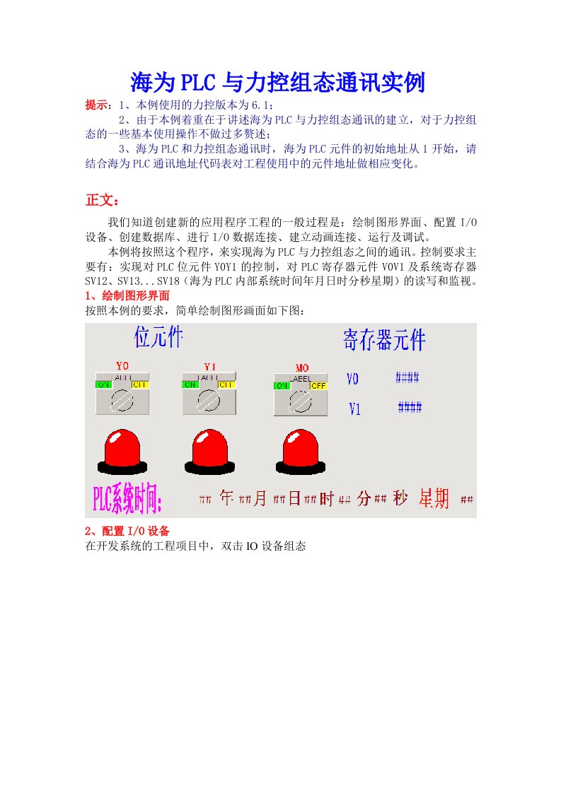 海为PLC与力控组态通讯实例