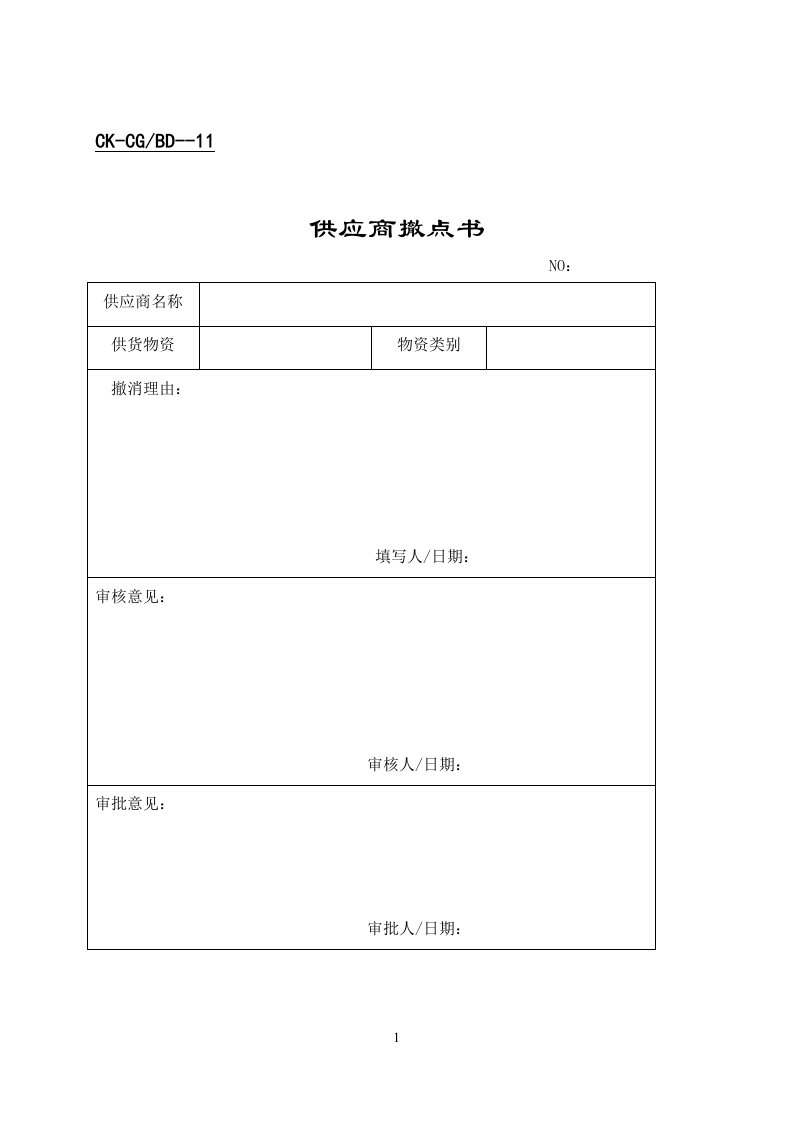 【管理精品】供应商撤点书