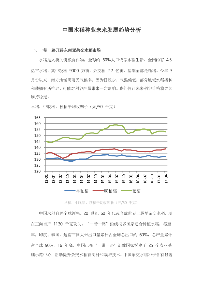 中国水稻种业未来发展趋势分析