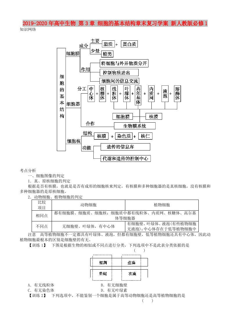 2019-2020年高中生物