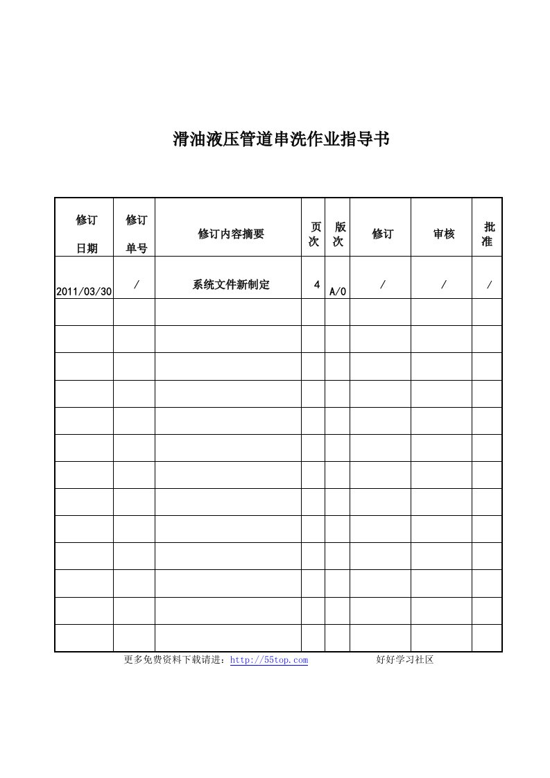 造船厂滑油液压管道串洗作业指导书参考资料