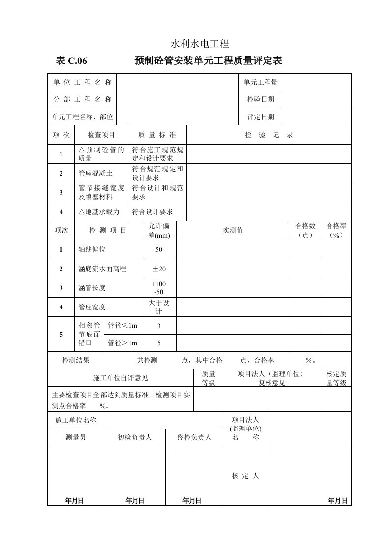 工程资料-表C06