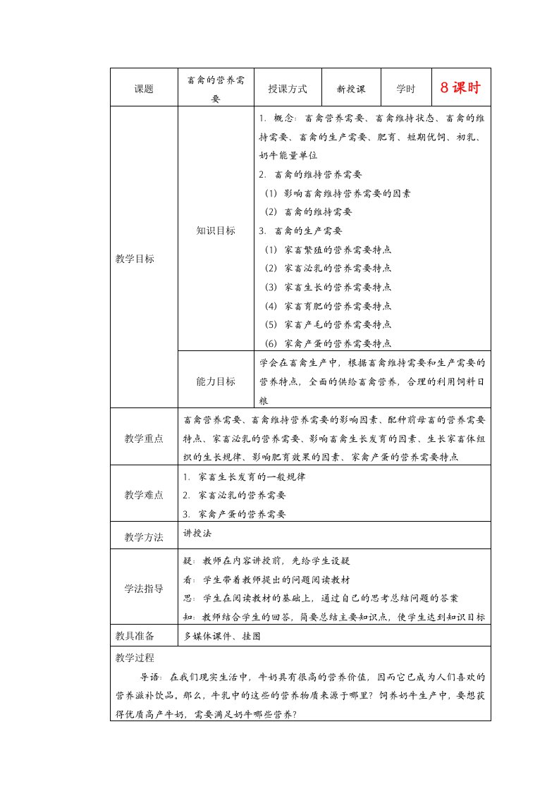 1第一节.畜禽的营养需要