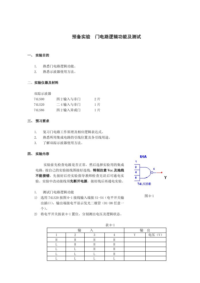 数字电子技术实验讲义