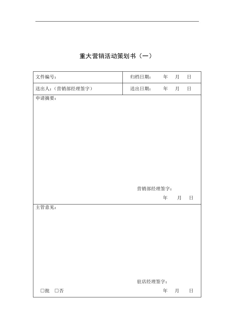 【管理精品】营销部——表格