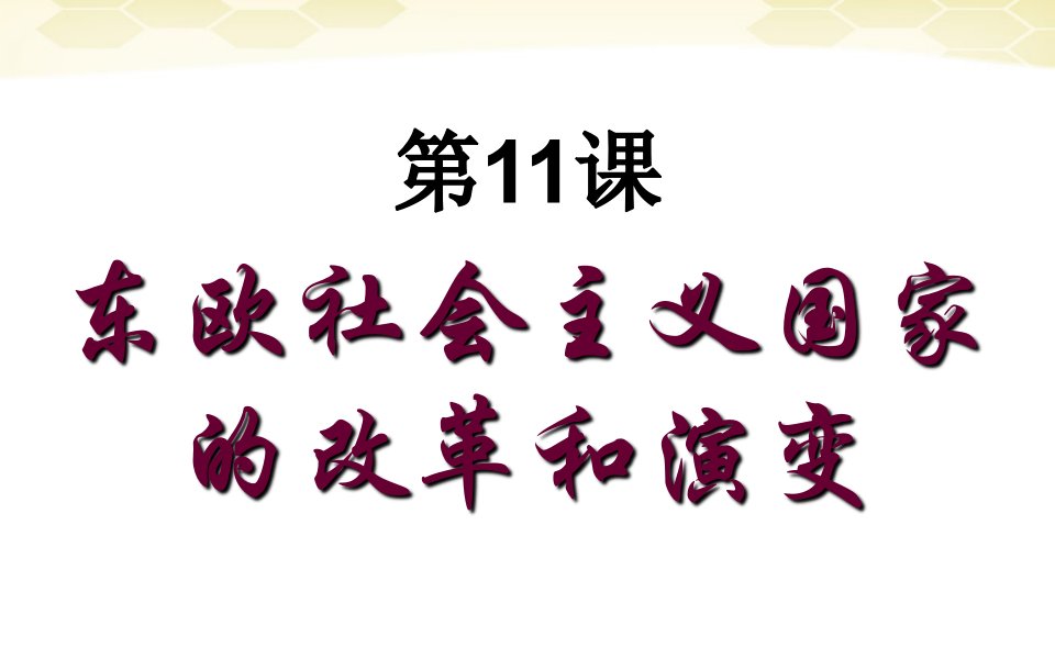 九年级历史下册511《东欧社会主义国家的改革与演变》课件人教新课标版