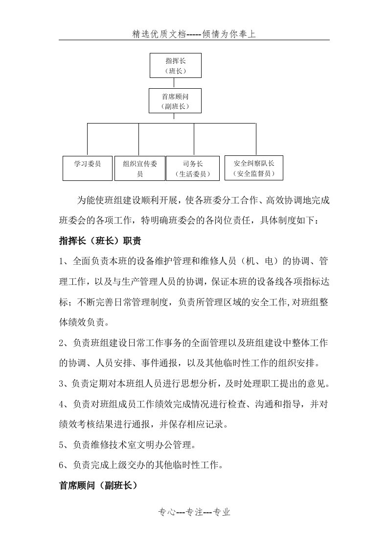 企业班组班委职责(共4页)