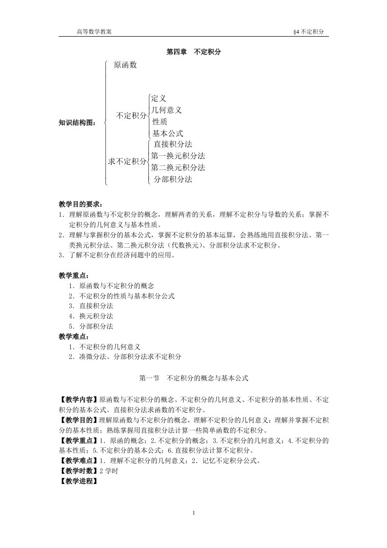 高等数学第四章