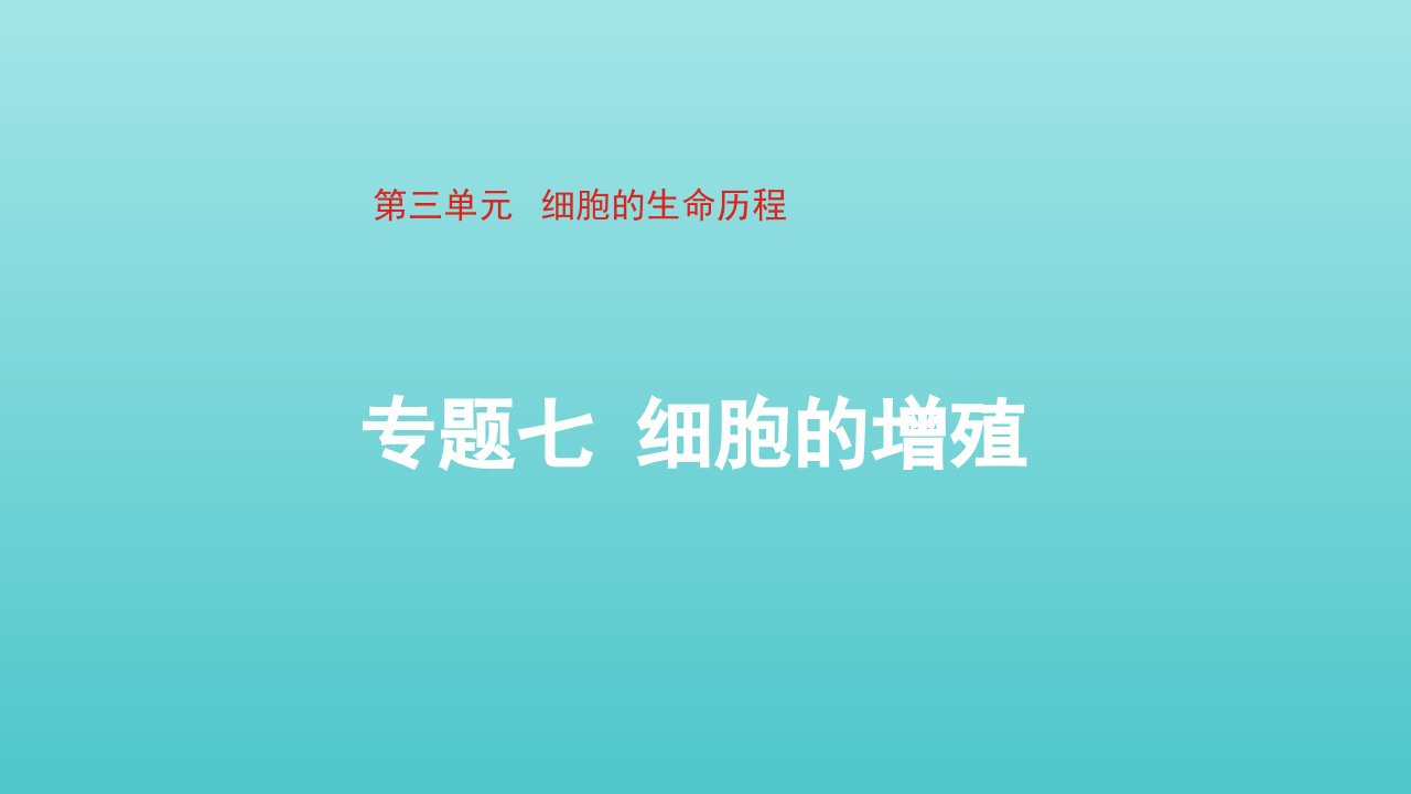 通用版2022届高考生物一轮复习专题七细胞的增殖课件