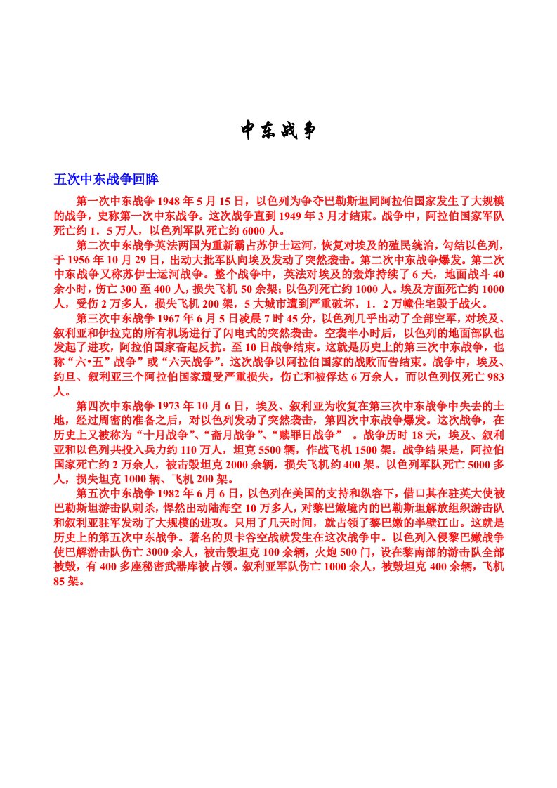 中东战争