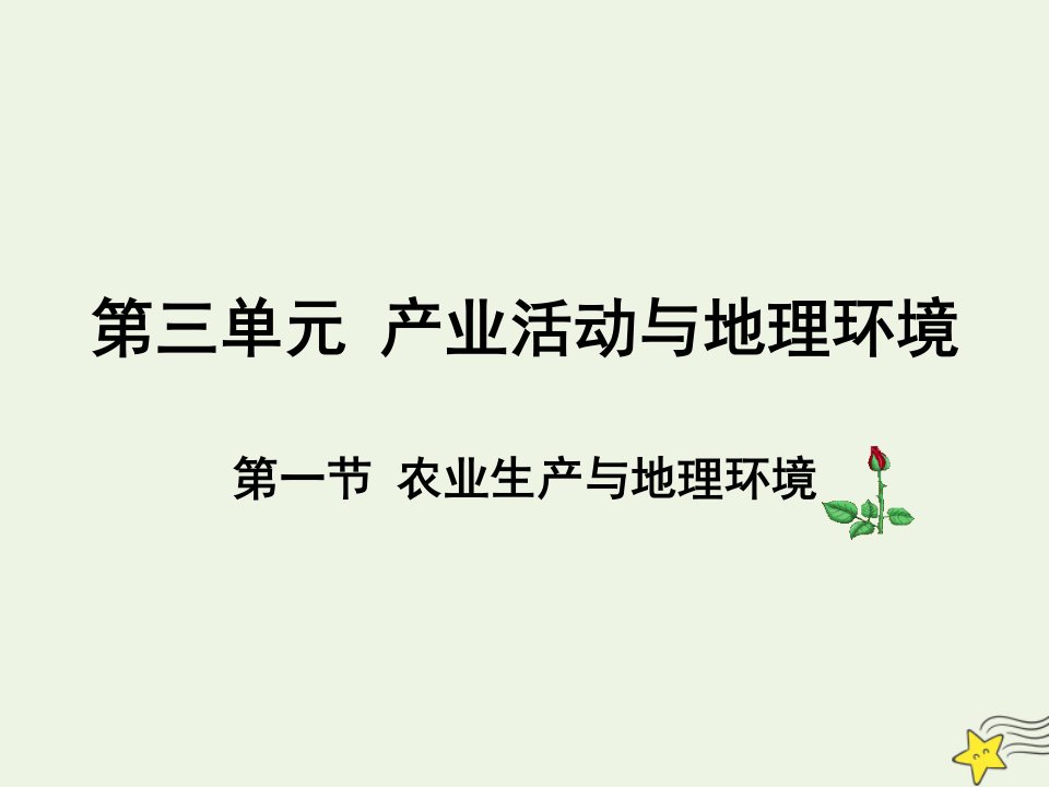 2020_2021学年高中地理第三单元产业活动与地理环境第一节农业生产与地理环境课件2鲁教版必修2