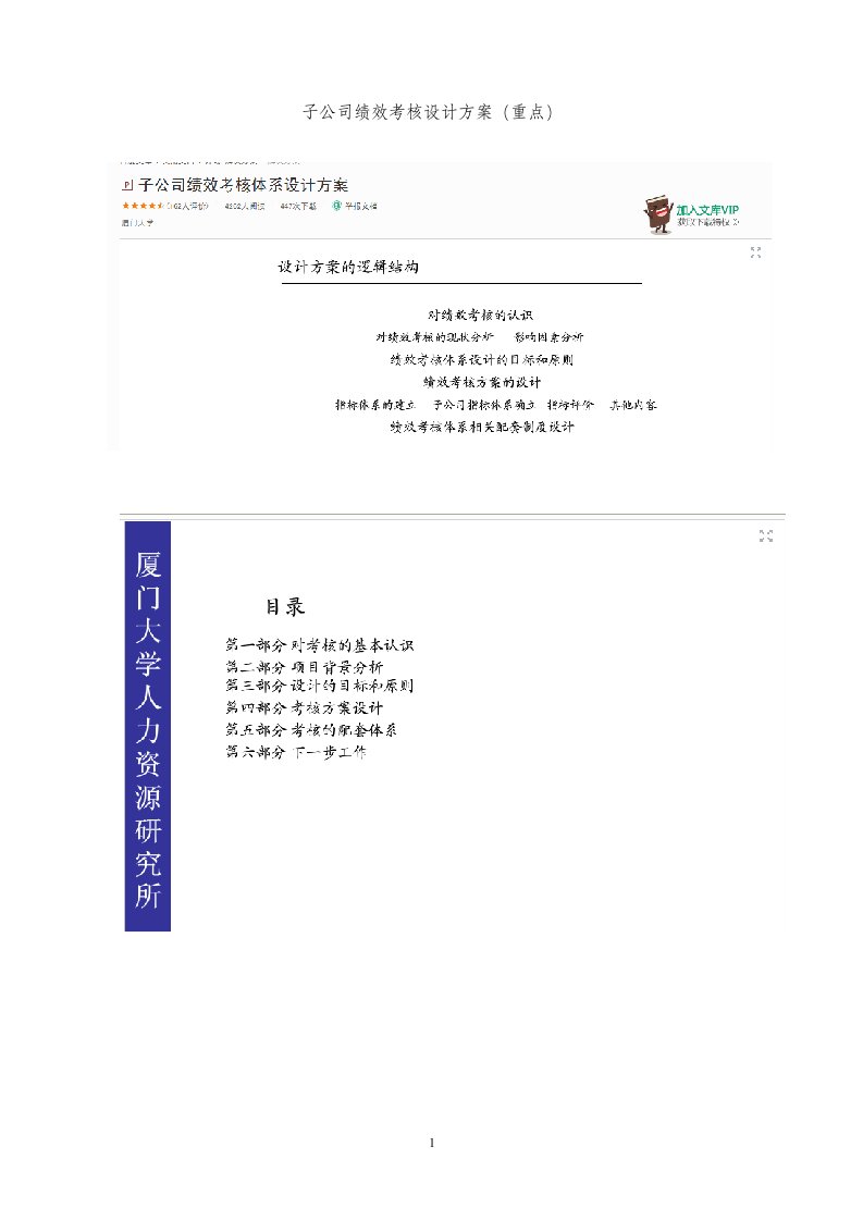 子公司绩效考核设计方案