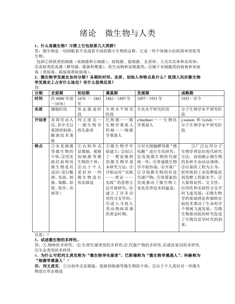 微生物学期末复习资料