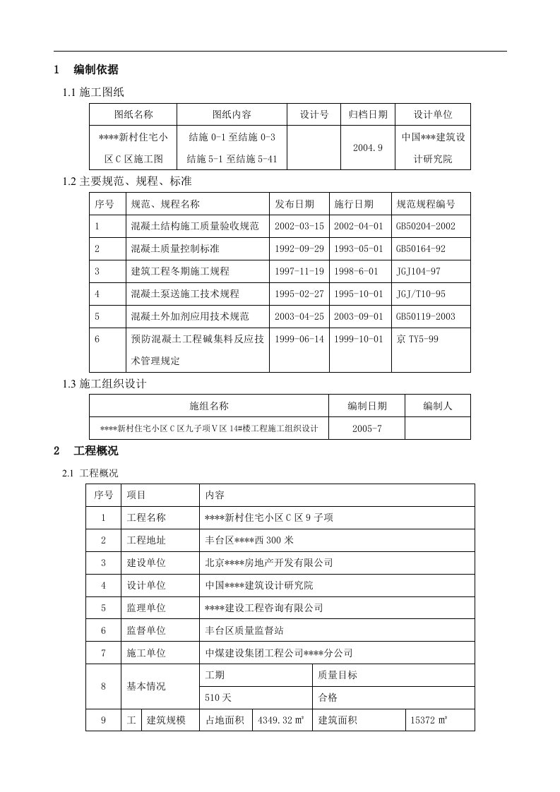 北京某住宅混凝土施工方案secret