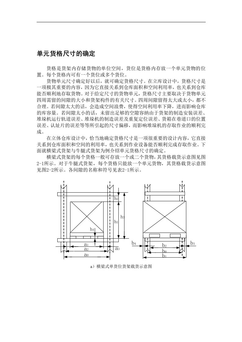 【管理精品】单元货格尺寸的确定