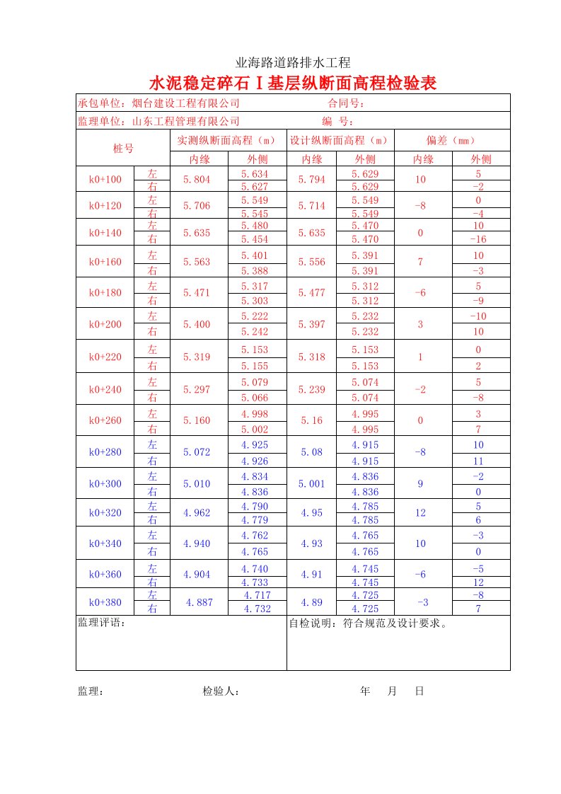 水泥稳定碎石1检验批质量检验记录