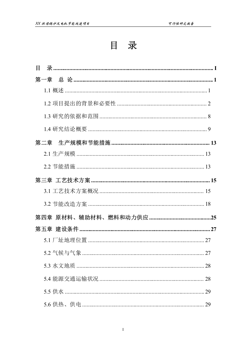 某某造纸企业燃煤锅炉及电机节能改造项目可行性研究报告