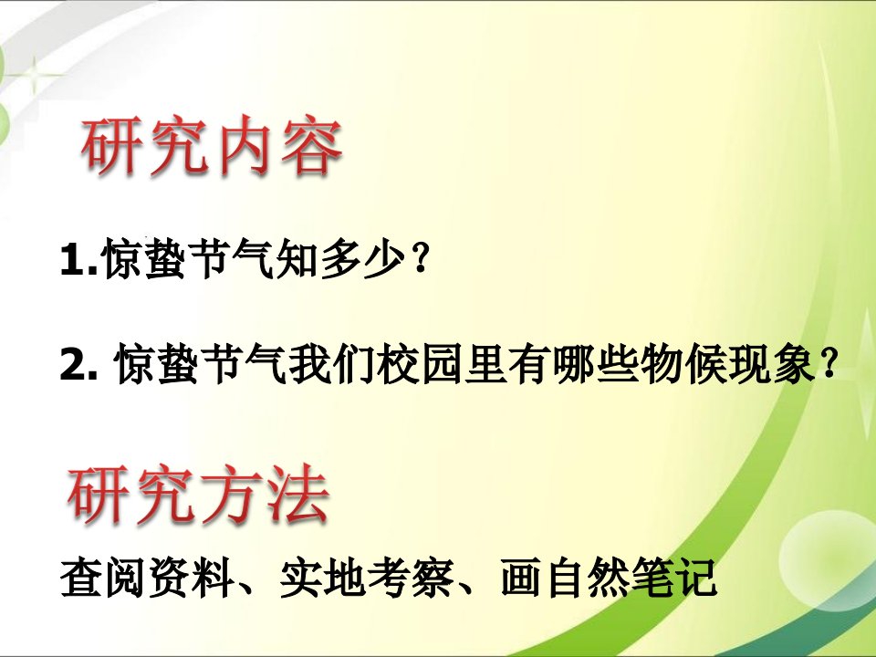 惊蛰节气学生小组课件