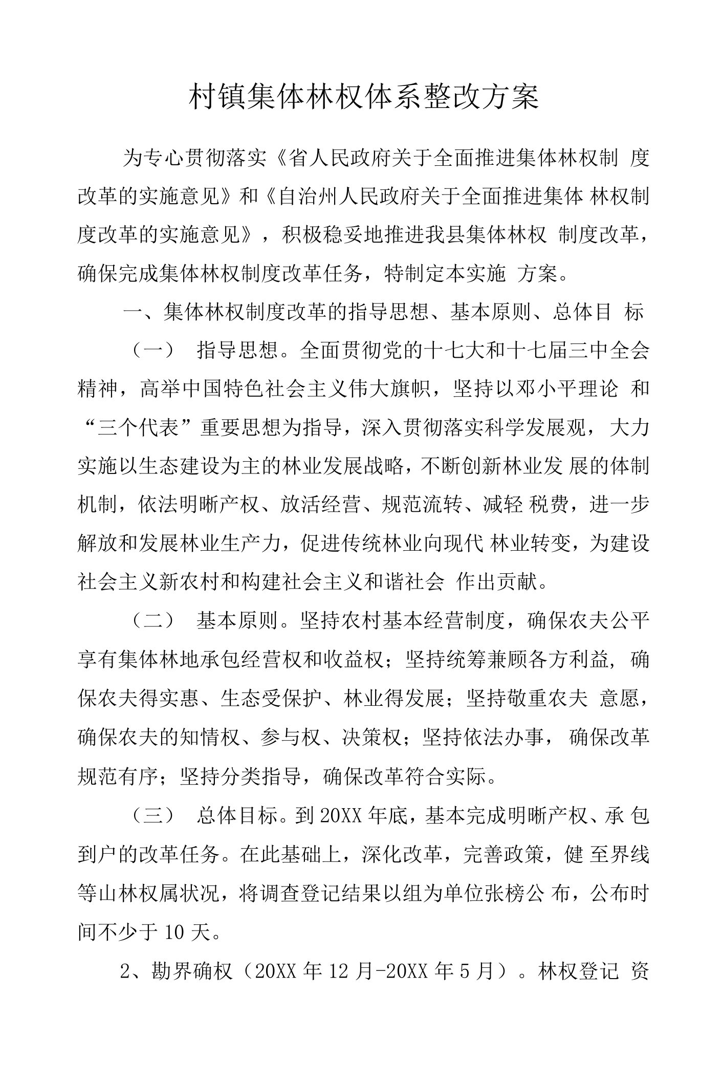 村镇集体林权体系整改方案.docx