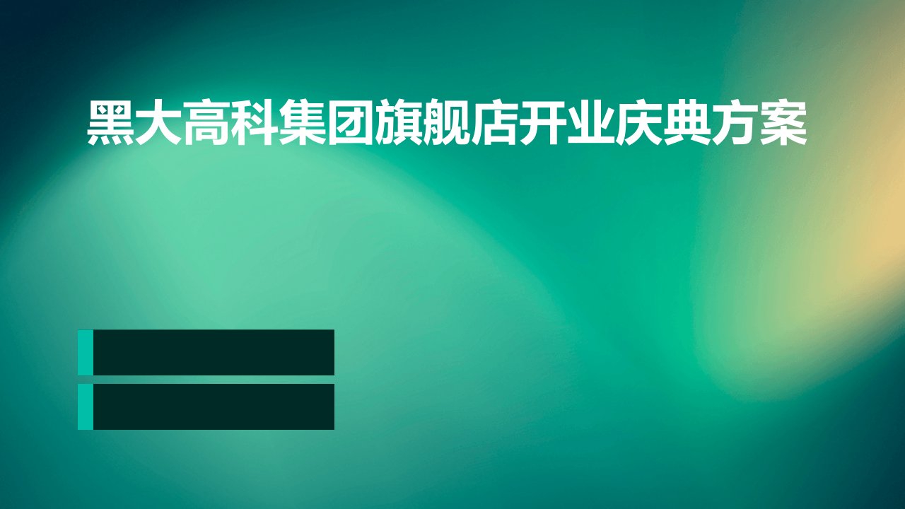 黑大高科集团旗舰店开业庆典方案