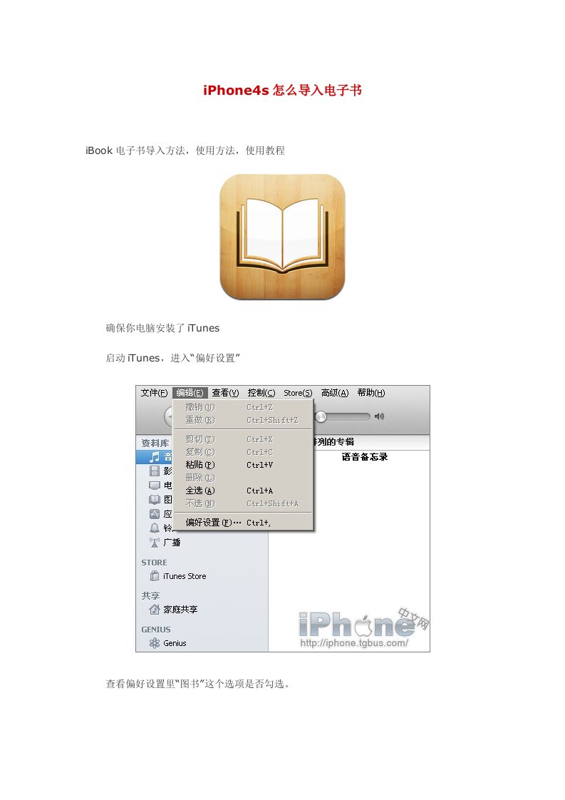 电子行业-如何将电子书导入iPhone4s