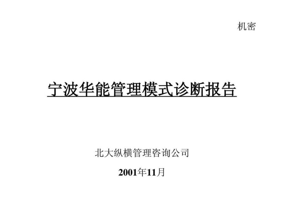 宁波华能国际贸易有限公司管理模式诊断报告