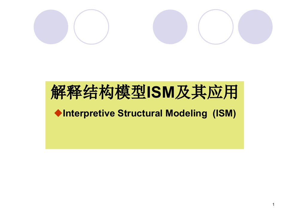 解释结构模型ISM及其应用