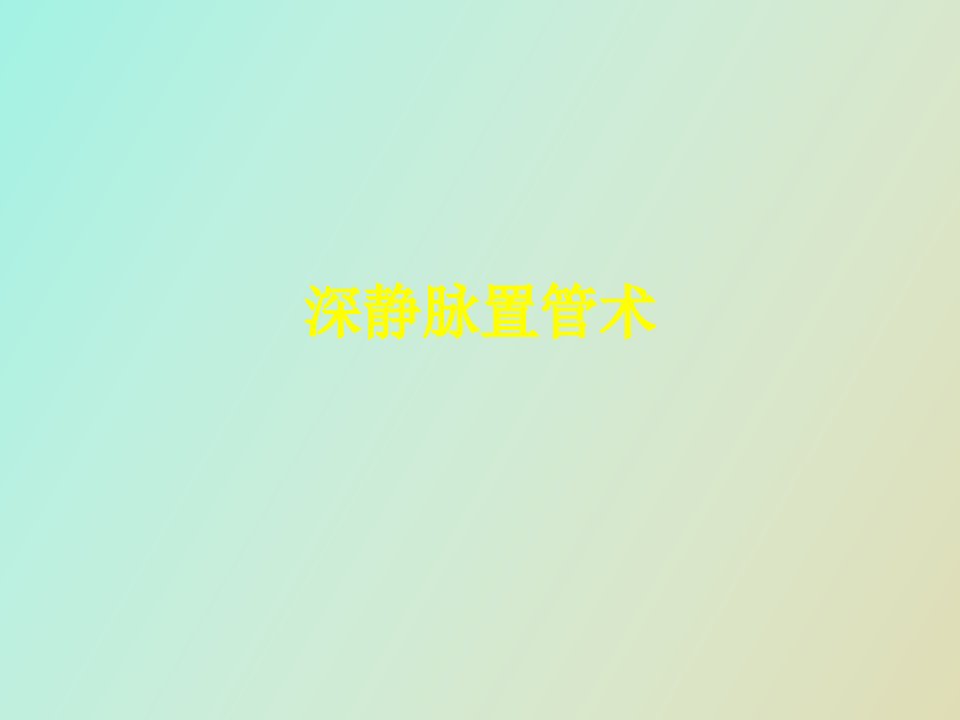 深静脉置管术