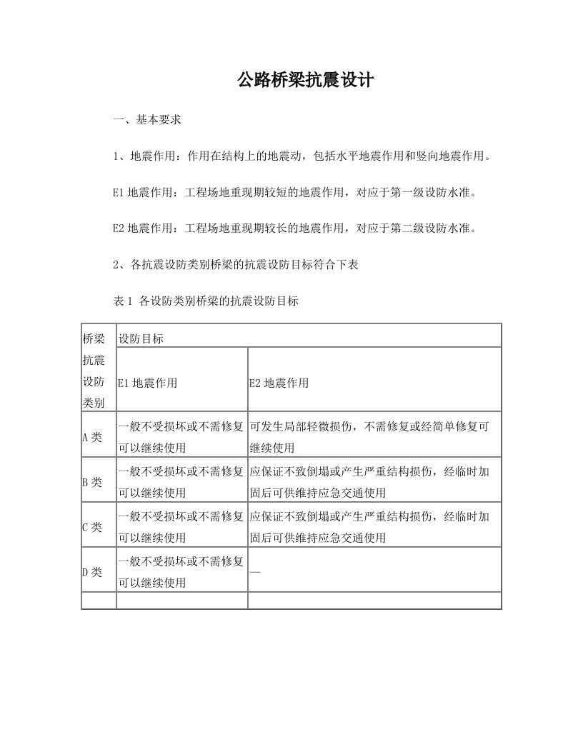 公路桥梁抗震设计