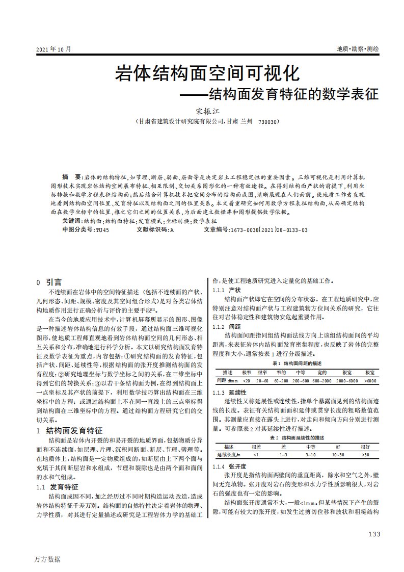 岩体结构面空间可视化