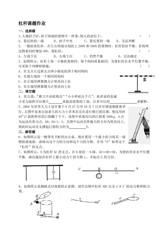 杠杆课题作业