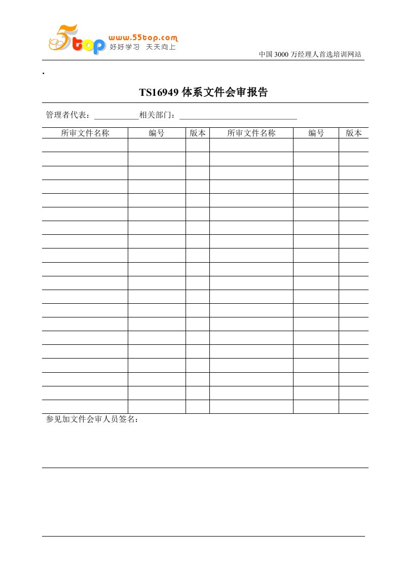 TS16949体系文件会审报告