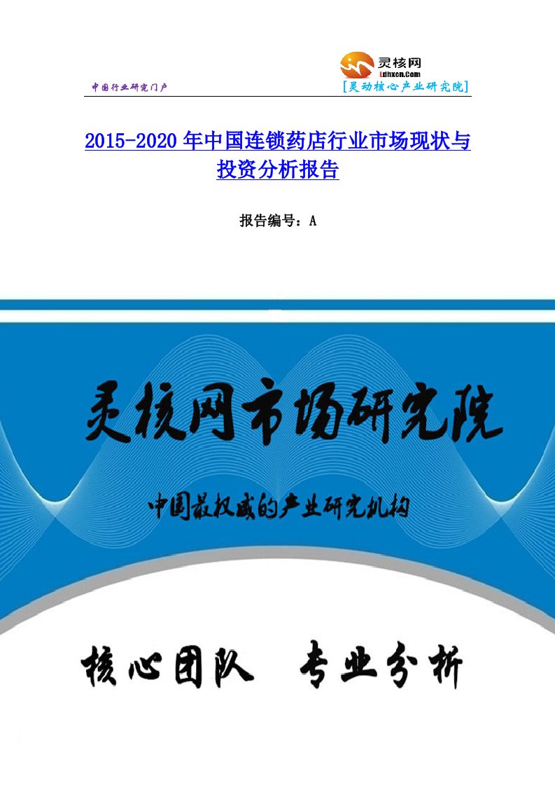 中国连锁药店行业市场分析与发展趋势研究报告灵核网