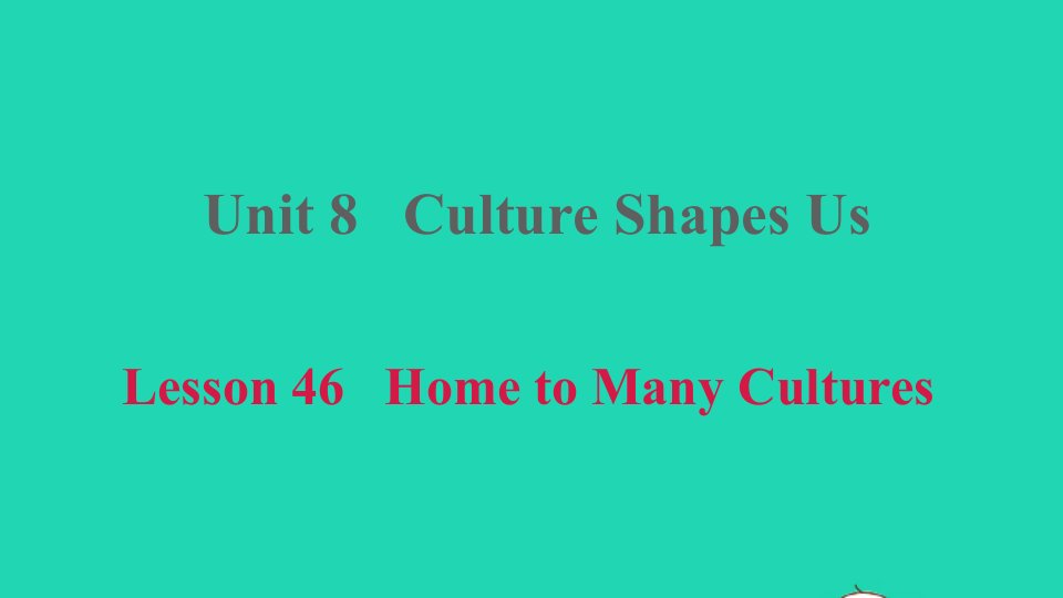 2021九年级英语上册Unit8CultureShapesUsLesson46HometoManyCultures课件新版冀教版