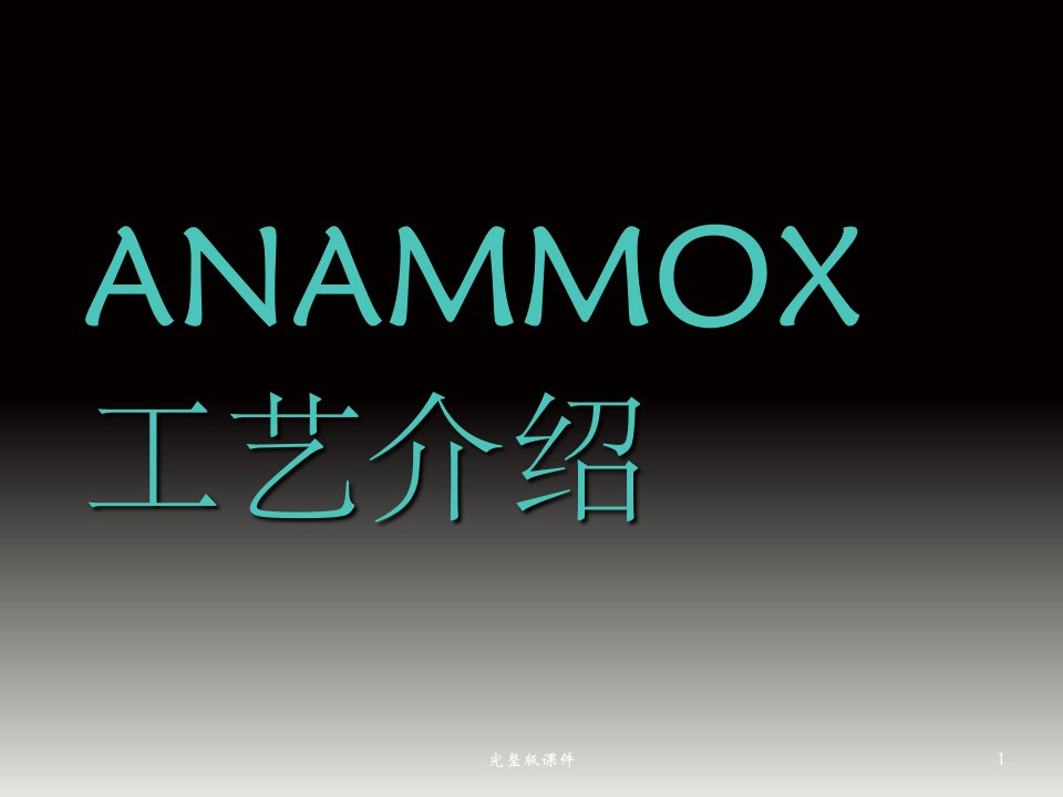 厌氧氨氧化(ANAMMOX)工艺介绍ppt课件