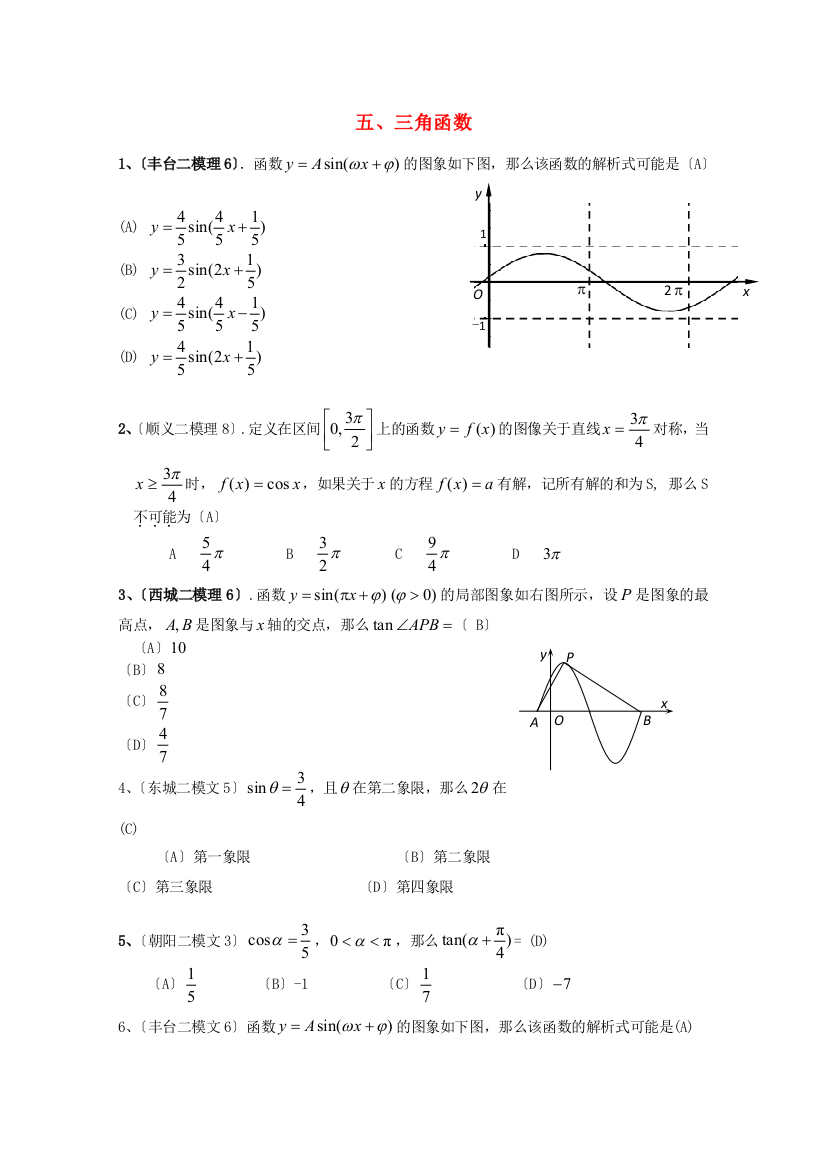 （整理版）五三角函数